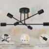 Lámpara tipo Sputnik 6 Focos Negra