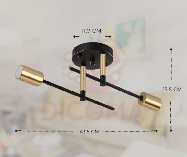 Lámpara de Techo Industrial con 2 Focos Ajustables