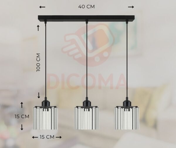Lámpara Cristalina de 3 Candelabros